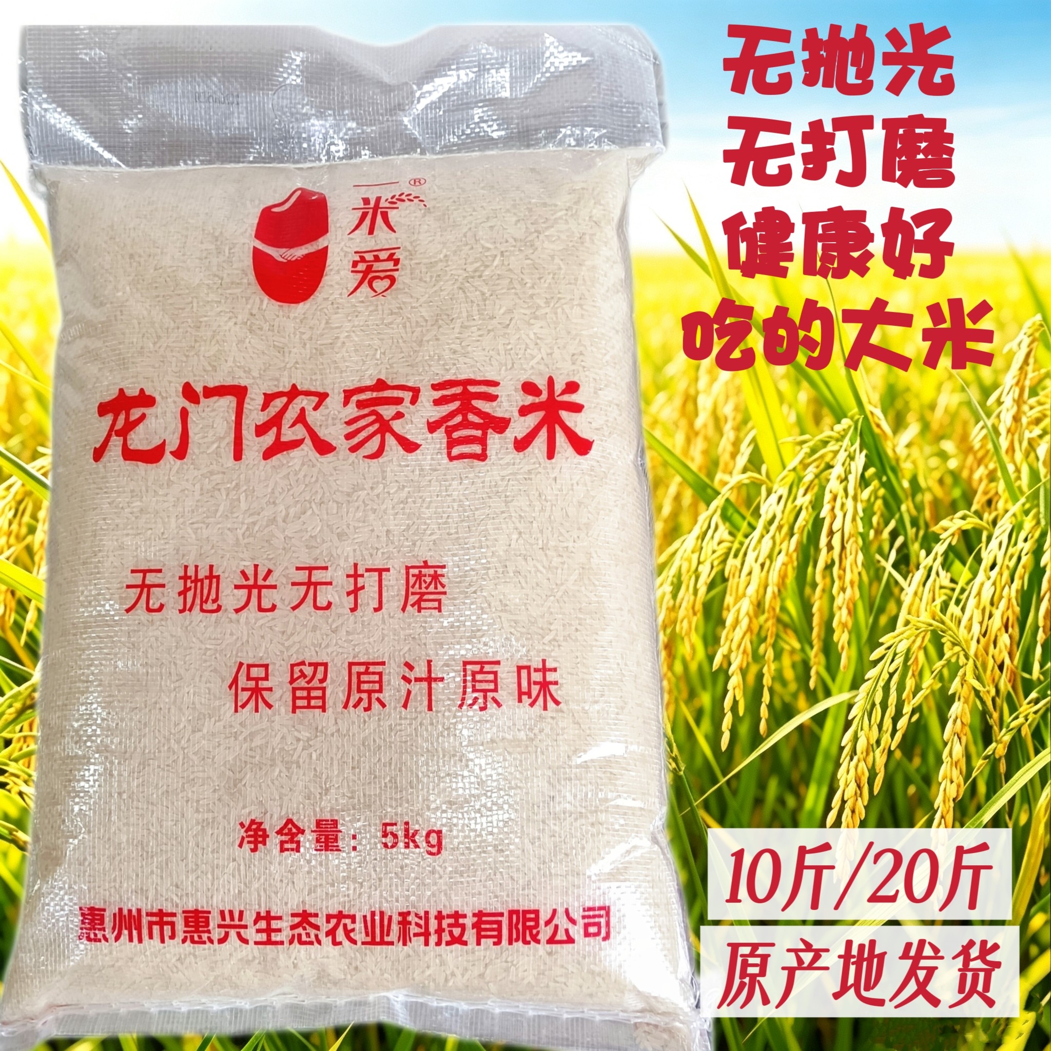 龙门农家香米10斤南方大米20斤原味煮饭煲仔饭当季新米一级籼米