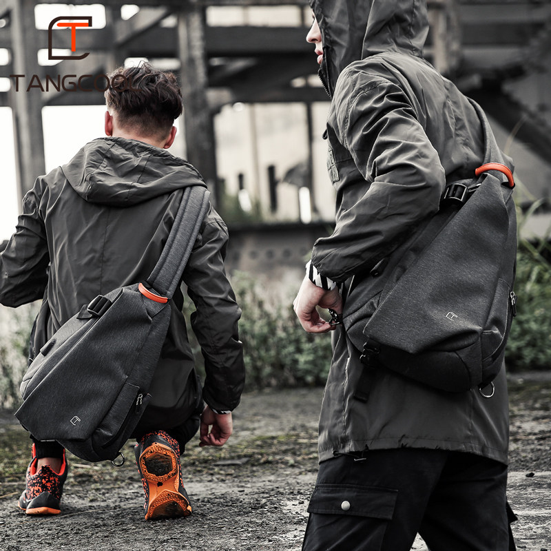 唐酷单肩包男潮防水多功能胸包男士休闲运动斜挎包大容量机车腰包