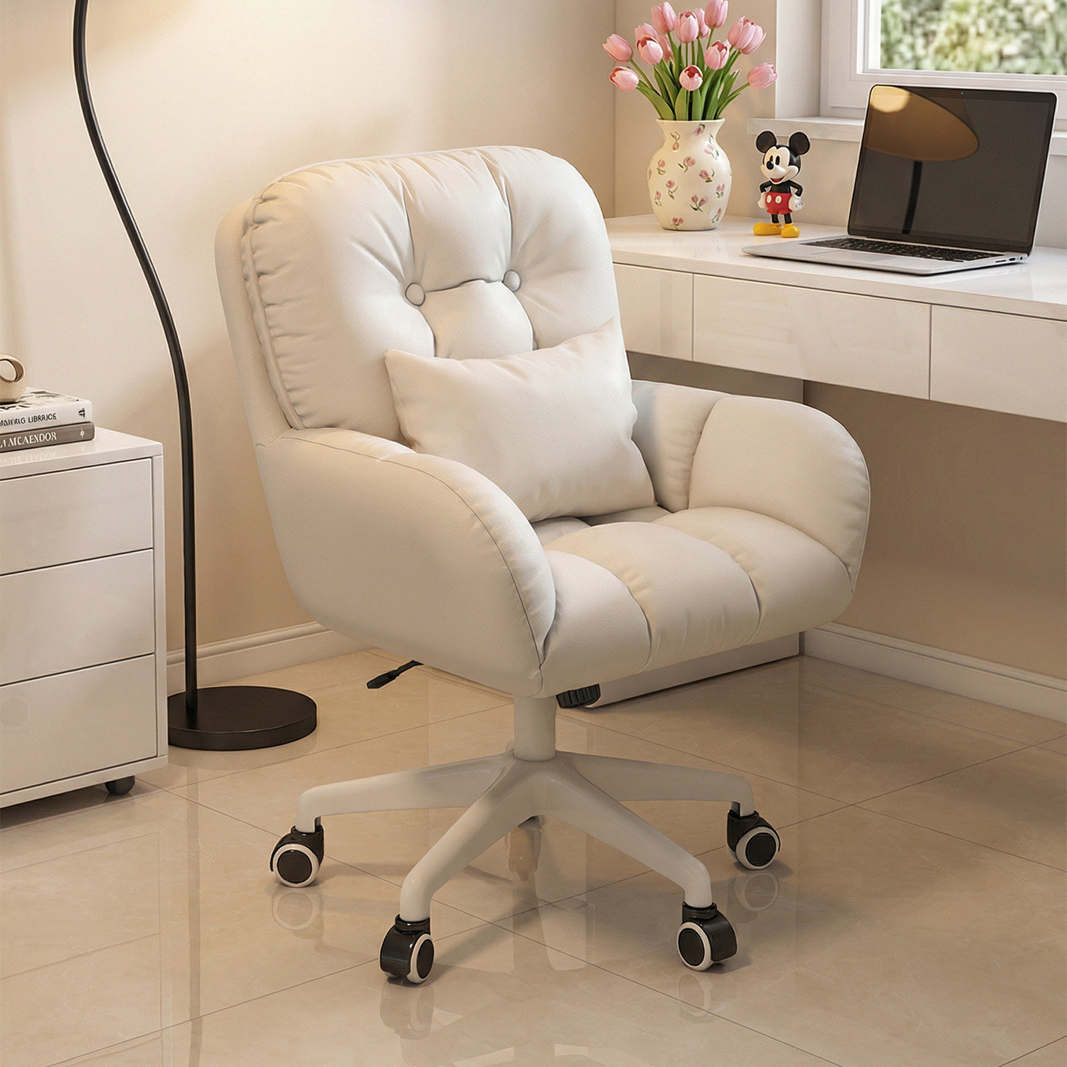 电脑椅家用办公沙发座椅女生卧室化妆凳久坐不累宿舍学习书桌椅子