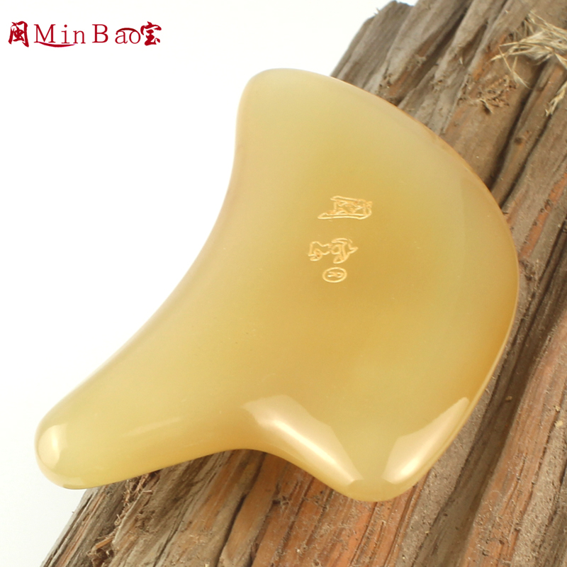 天然黄牛角面部刮痧板排毒淋巴