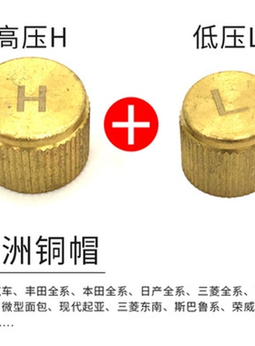 汽车空调气门芯盖子R134a纯铜高压H 低压L防尘帽子加液加氟套装