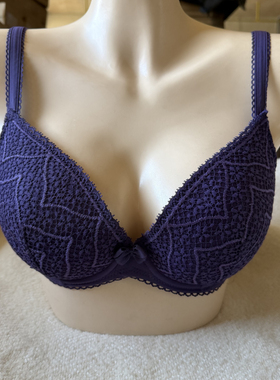 性感蕾丝文胸女小胸聚拢深V聚拢紫色内衣LU20215