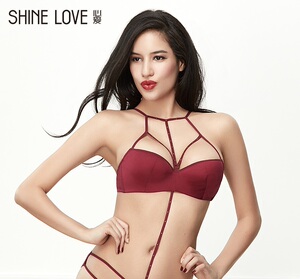 爱慕旗下心爱内衣秘恋情人1/2无纺布薄杯美颈挂脖光面文胸SL12T81
