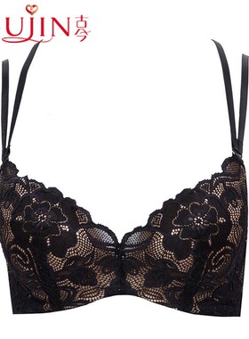 GUJIN古今内衣侧边四排扣3/4上薄下厚有钢圈聚拢美背文胸罩0G820