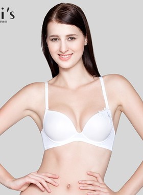 IMIS爱美丽性感蕾丝文胸厚款聚拢收副乳内衣3/4杯深V胸罩IM14ABP1