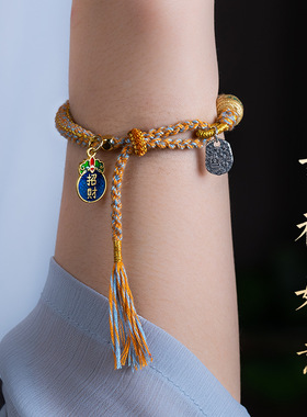 民族风手搓棉绳藏式六字真言