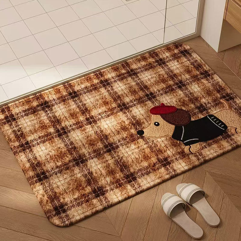 浴室垫防滑耐脏厕所门口吸水速干卫生间地垫踩脚地毯仿编织擦脚垫,居家布艺,地毯,淘宝优惠券,粉丝福利购,淘宝优惠卷