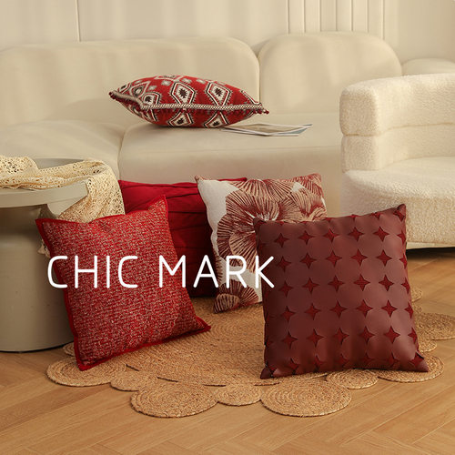 ins风抱枕家用简约沙发节日喜庆结婚酒店靠垫高级感客厅飘窗