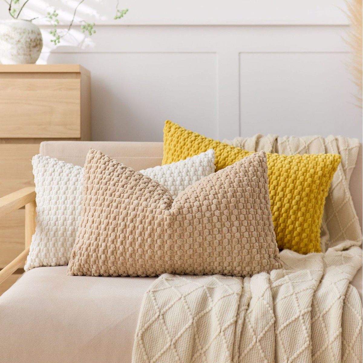 厂家直供时尚新款灯芯绒泡泡粒抱枕套沙发方枕亚马逊热卖（不含枕,居家布艺,抱枕被,淘宝优惠券,粉丝福利购,淘宝优惠卷