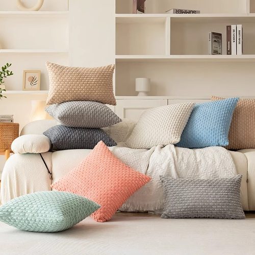北欧风灯芯绒时尚简约居家客厅卧室沙发抱枕套靠垫套腰枕