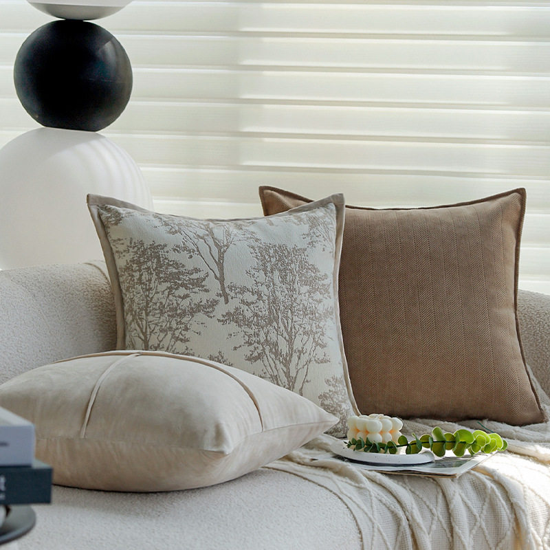 奶油色美拉德复古波西米亚抱枕套客厅沙发飘窗靠枕床上靠垫含芯