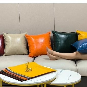 PU皮革油蜡皮抱枕沙发客厅轻奢皮面枕套靠垫大靠背靠枕皮质枕头