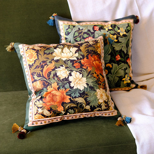 美式客厅抱枕沙发高级感复古沙发靠背垫靠枕卧室床头靠背抱枕含