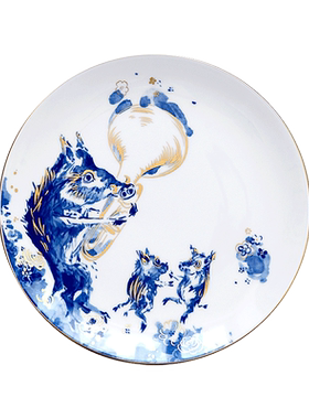 德国瓷器干支描金挂盘