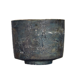 日本千叶 当代陶艺大师 平松龙马 裂纹 金彩 大茶碗 茶杯