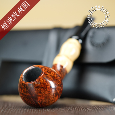 苹果型竹节手工制石楠木烟斗