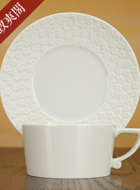 德国MEISSEN 梅森瓷器 No41系列 纯白浮雕 荚蒾花 素瓷 茶杯碟