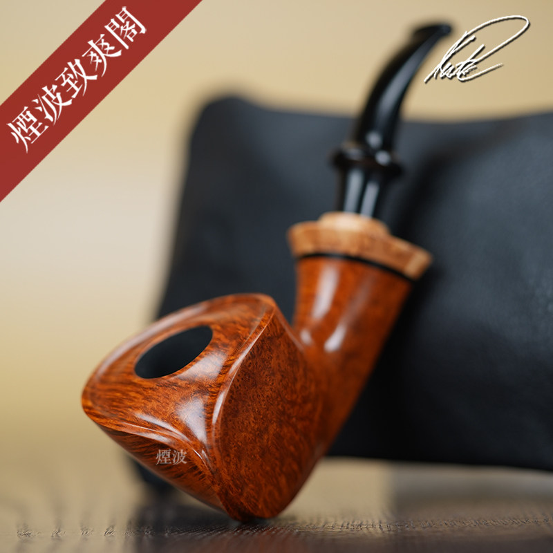 丹麦 Kent Rusmussen 单蝴蝶 都柏林型 手工制 石楠木 烟斗