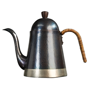 日本玉川堂 手工锤起铜器 纯铜 银线纹 手冲咖啡冲泡壶 茶壶 铜壶