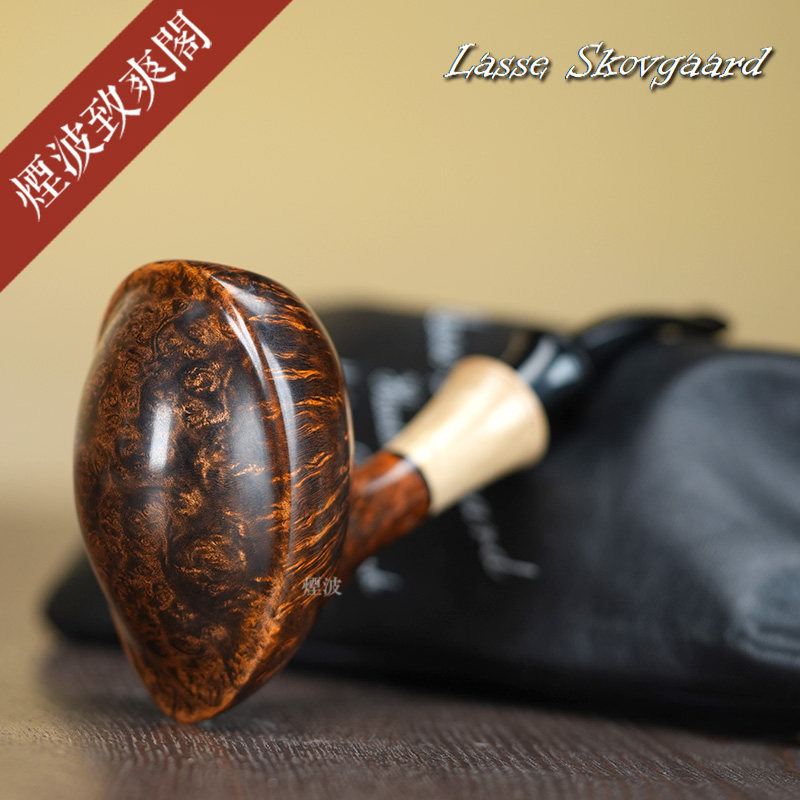 丹麦 Lasse Skovgaard 象足型 木质饰圈 手工制 石楠木 烟斗