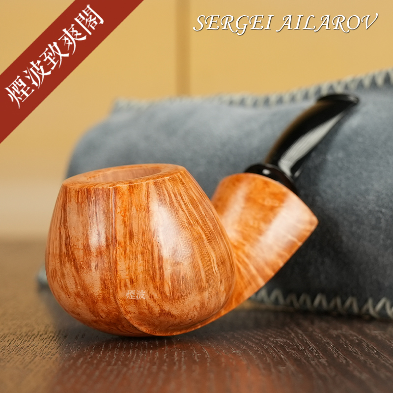 苹果河豚型手工制石楠木烟斗