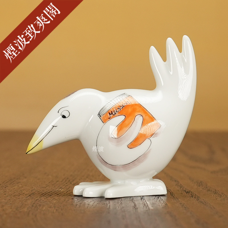 趣味小鸟参观者小型瓷偶摆件