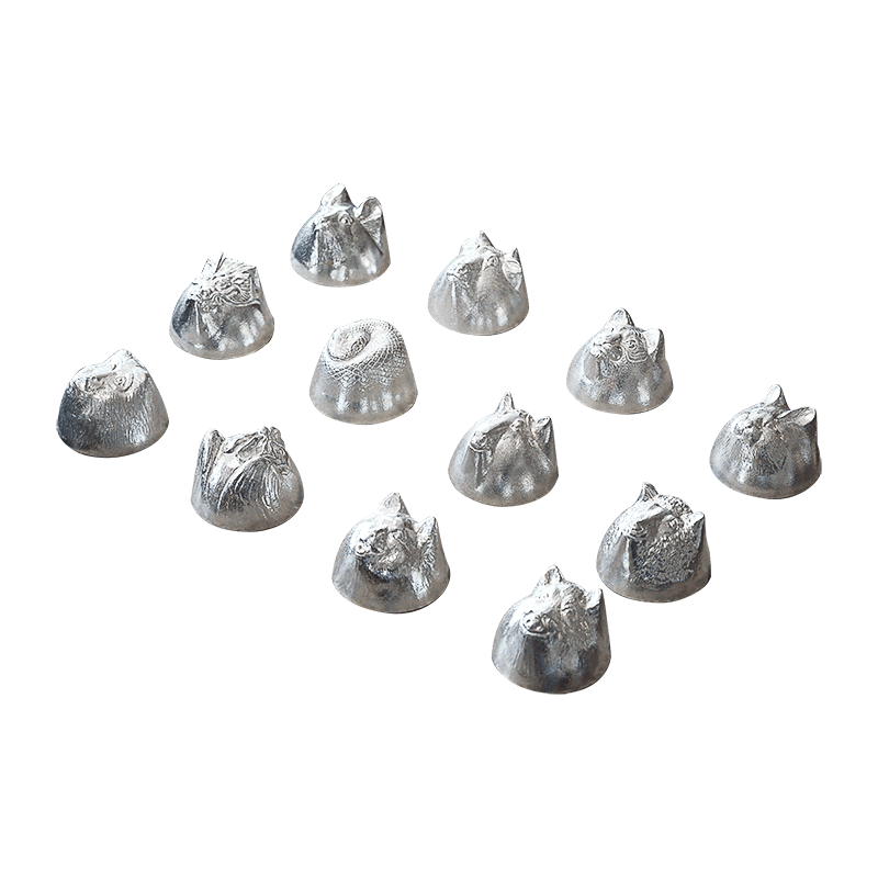 日本 高冈 能作锡器 十二生肖 金箔汤吞 酒杯 酒盅