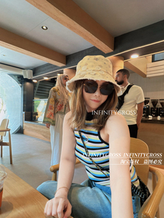 【INFINITYCROSS】春夏新款小众甜美小碎花简约纯棉渔夫帽遮阳帽