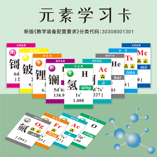 包邮元素学习卡 化学元素符号学习卡元素周期表卡片 元素学习卡