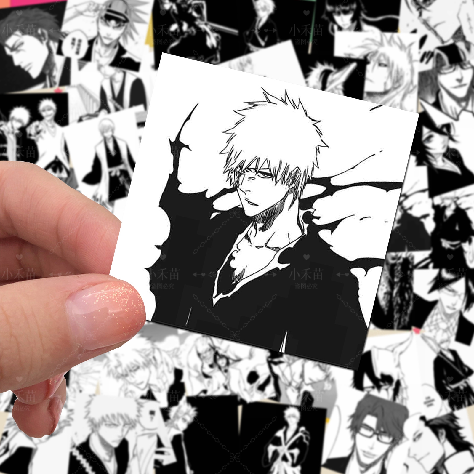 死神bleach54张贴纸贴画防晒贴画贴手机壳手账黑白漫画周边贴动漫