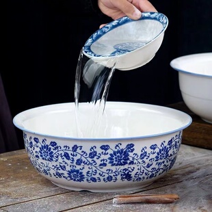 青花合面盆1个