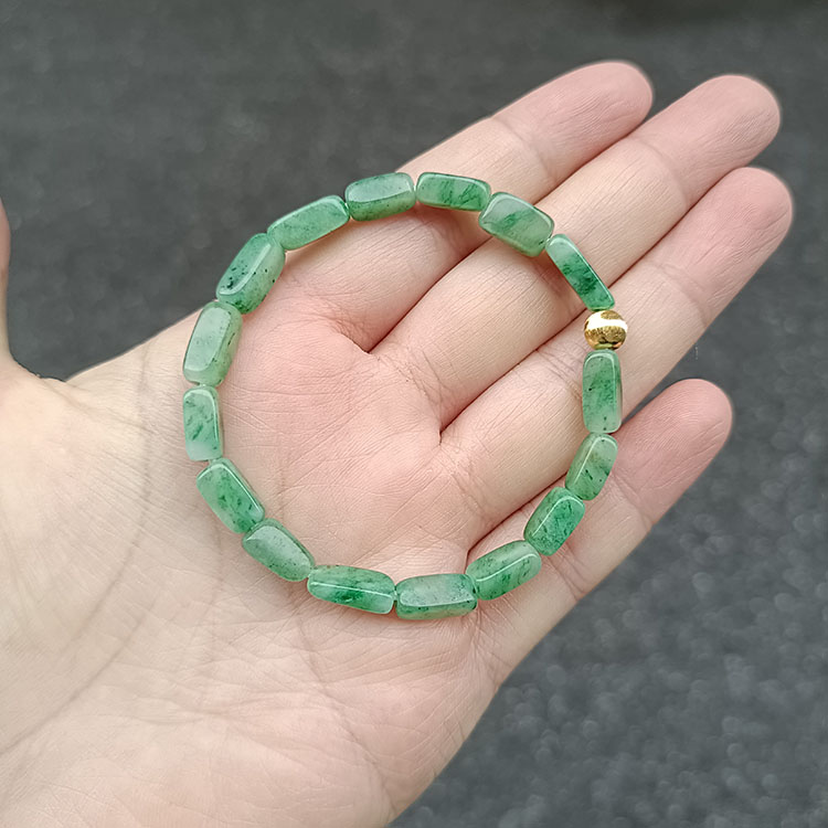 实物拍照南阳玉独山玉白天蓝色随型手链手串女款满绿精美节日礼物