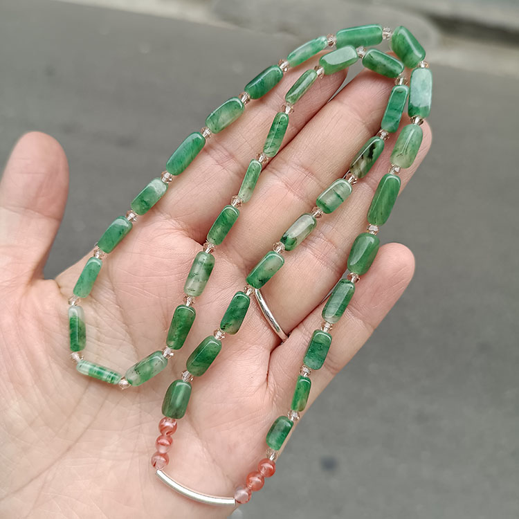 新款天蓝项链独山玉天然独玉项链随形玉石挂件链子手链手串收藏款