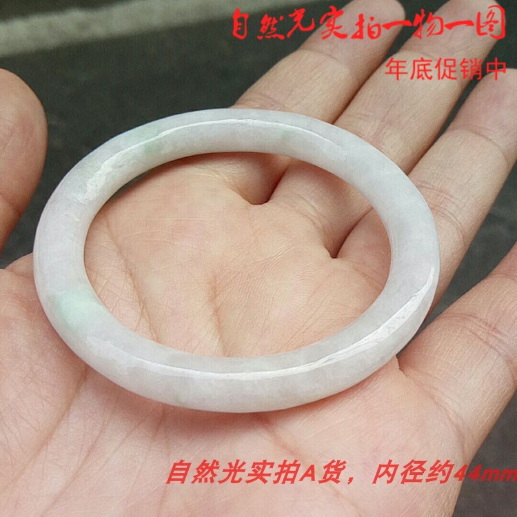 汇宝新款糯种斋翡翠玉手镯童镯宝宝镯冰种生日周岁礼物A货圆条镯