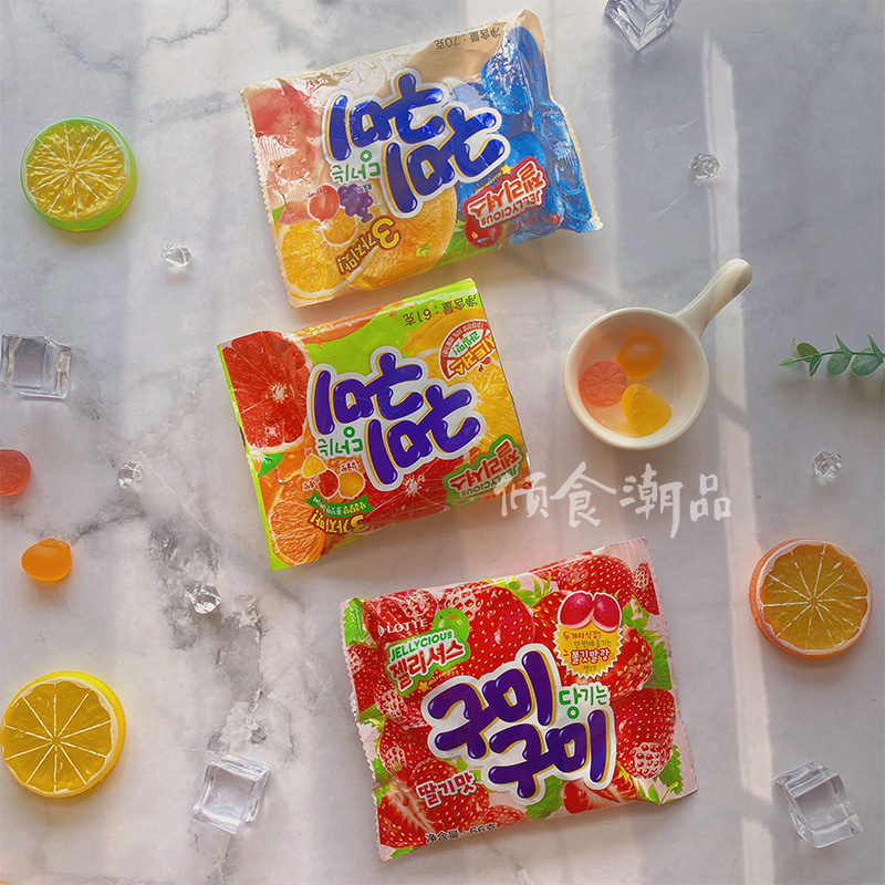 乐天混合水果味草莓柑果软糖