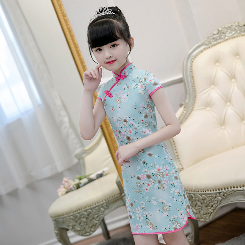 girl daily Cheongsam skirt Chinese style children full dress stage costume Ethnic style have cash less than that is registered in the accounts new pattern 2019 summerin the Children/Baby/Family fitted , Children's Robes/Costume/National costume , Cheongsam  category - from Buy2taobao.com to provide professional Taobao agent buy service