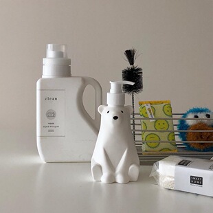 300ml北极熊造型替换瓶乳液瓶洗发水沐浴露洗手液替换瓶白色空瓶