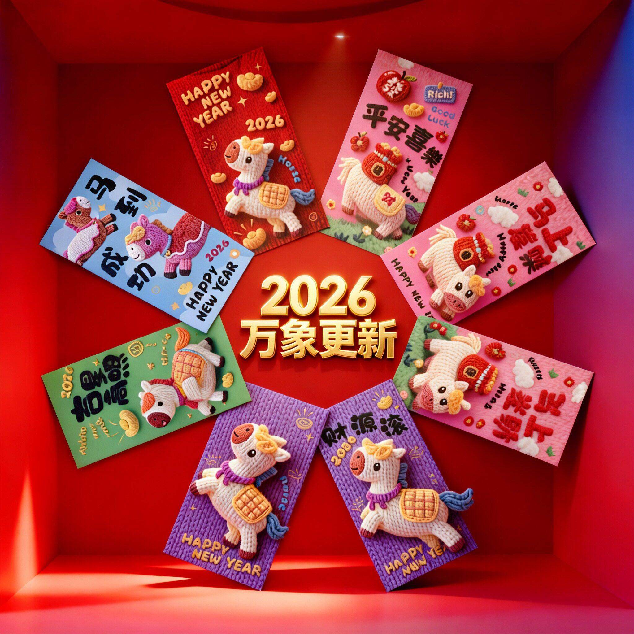 新款2026马年红包刺绣可爱动物红包袋春节新年个性创意过年利是封