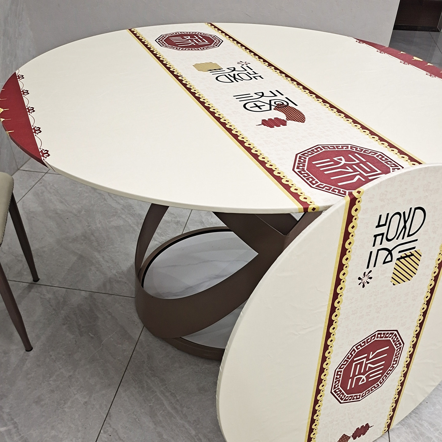 圆桌布防水防油免洗大圆桌套松紧带包边台布新中式转盘套茶几桌罩,居家布艺,桌布,淘宝优惠券,粉丝福利购,淘宝优惠卷