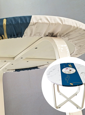 弹力圆桌套防水防烫桌罩PVC小圆桌布 圆形台布中式茶几桌布全包边