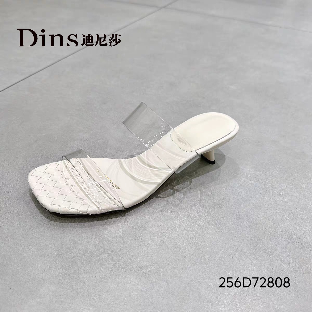 迪尼莎2026夏季欧洲站张永强细跟透明胶片时装外穿凉拖鞋72808