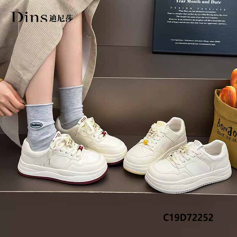 2026春季新款平底休闲小白鞋舒适板鞋牛皮系带简约款女鞋72252,女鞋,时尚休闲鞋,淘宝优惠券,粉丝福利购,淘宝优惠卷