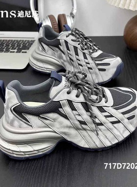 2026春季新款厚底系带老爹鞋轻便吸膜底舒适透气运动鞋女72028