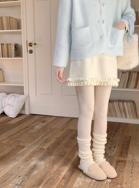 【Dear YN】温柔软糯高腰下摆花边针织短裙甜美减龄A字半身裙女秋