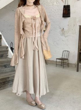 【Dear YN】江南烟雨新中式禅意荷叶边外搭两件套秋款套装女新