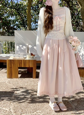 【Dear YN】温柔风 木耳花边棉质半身裙中长款大摆伞裙a字仙女裙