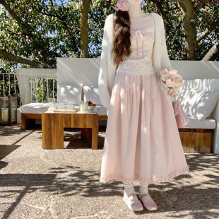 木耳花边棉质半身裙中长款 温柔风 大摆伞裙a字仙女裙 Dear
