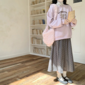 A字长裙女秋 韩系简约复古波点百褶半身裙显瘦中长款 Dear