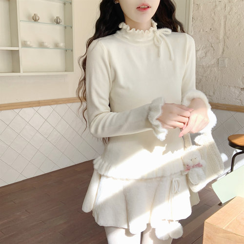 【DearYN】木耳边半高领打底衫