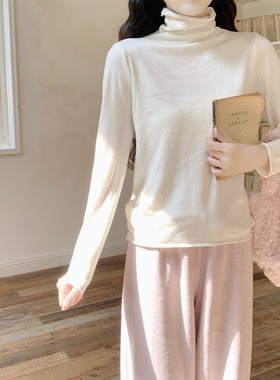 【Dear YN】软糯糯多色秋季内搭高领堆堆领打底衫毛衣女针织衫